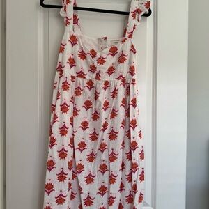 J. Crew Factory White and Red Floral Mini Dress